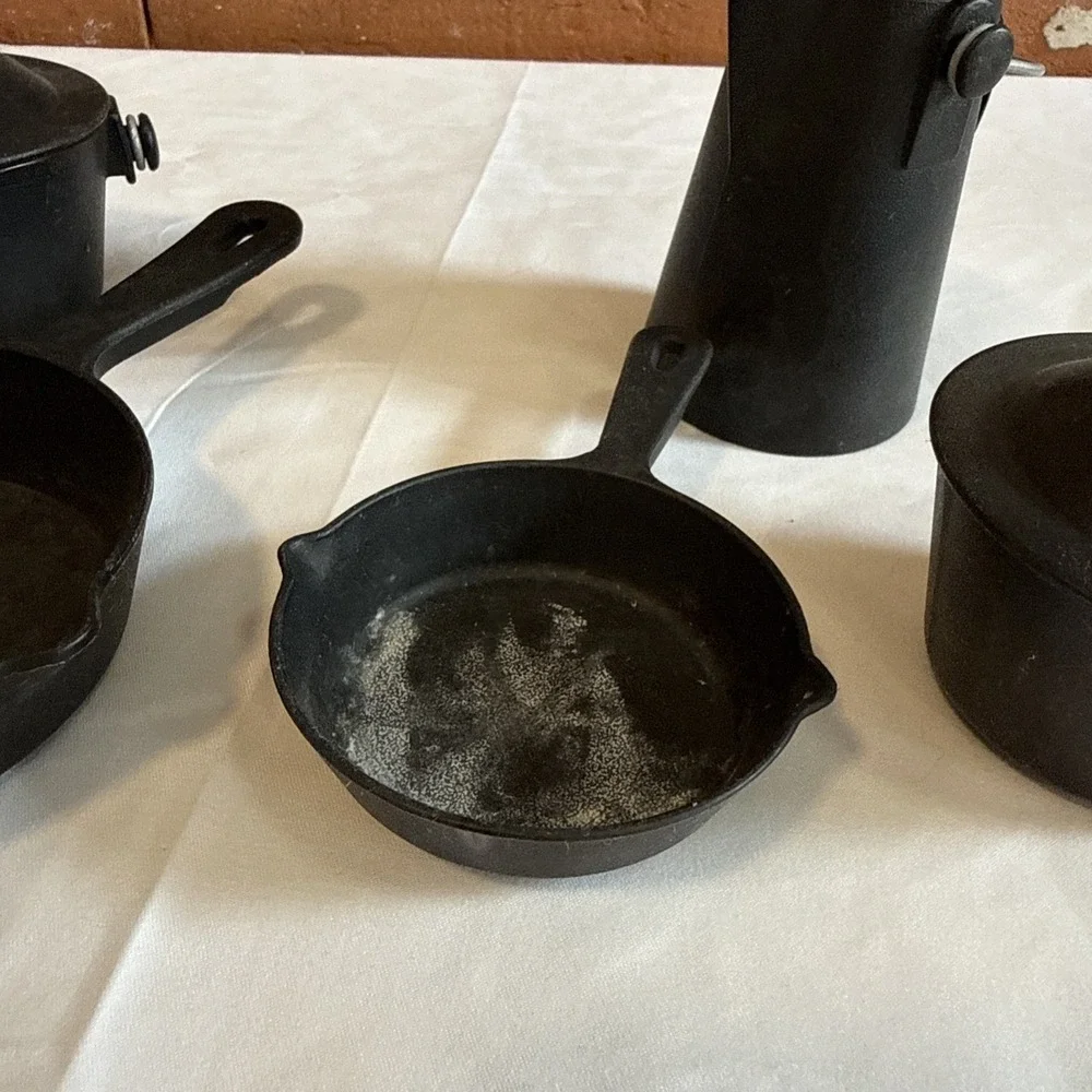Chilton Toys Faux Cast Iron Pots & Pans - Griddle, Dutch‎ Oven, Corning Wear